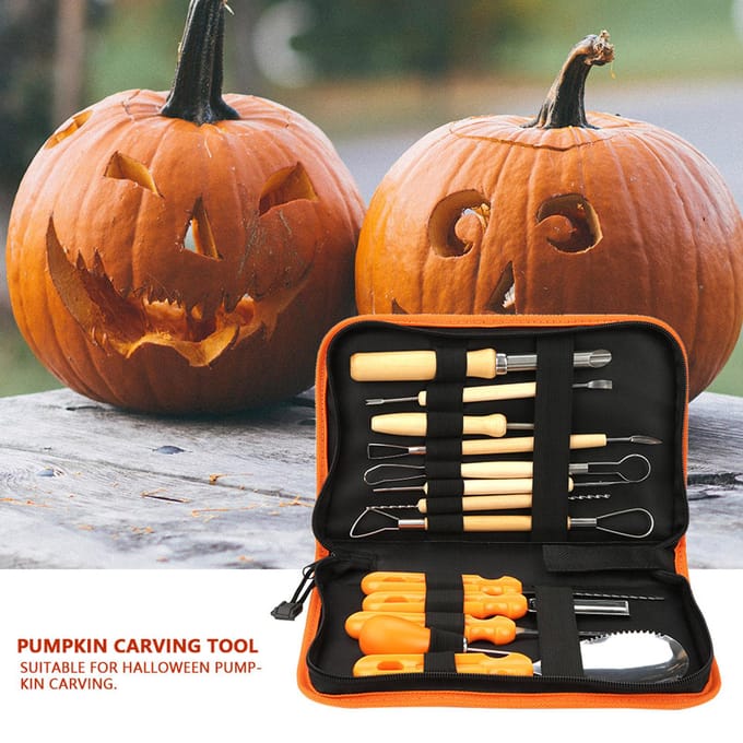 Snijmessen Handmatig Sculpt Halloween Pompoen Snijmes Gereedschapsset black