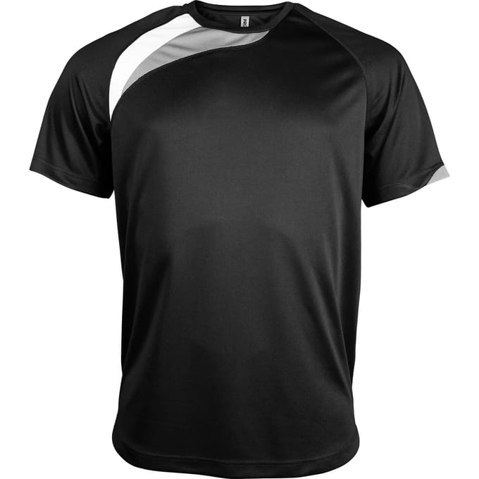 Herensportshirt 'Proact' met korte mouwen Black/White/Grey - XL