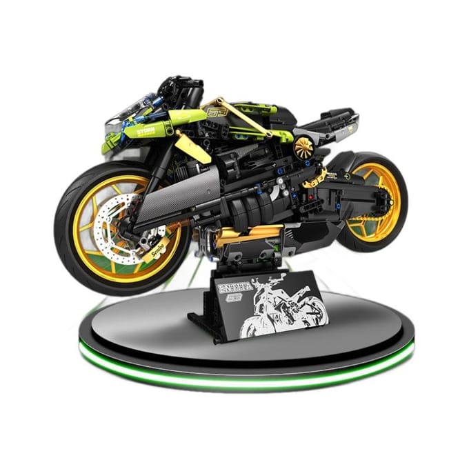 Compatibel met Educatief Gemonteerd Motorfiets Speelgoedmodel voor Jongens 46*27.5*13.9cm black