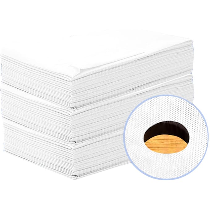 20 stuks Spa Lakens Wegwerp Massagetafel Laken Waterdichte Bedhoes Non-woven Stof voor with hole wit
