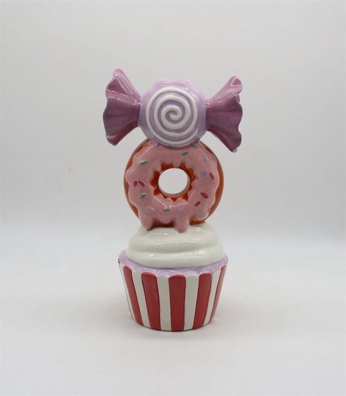 Aardewerk kaarsenstandaard candy