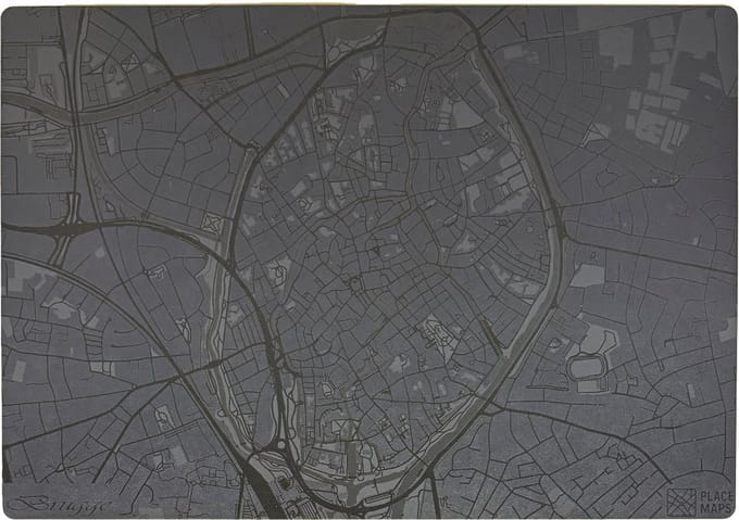 Place Maps Placemat Skyline Parijs - Eiffeltoren - Kunstleer - Champagne - 1 Stuk