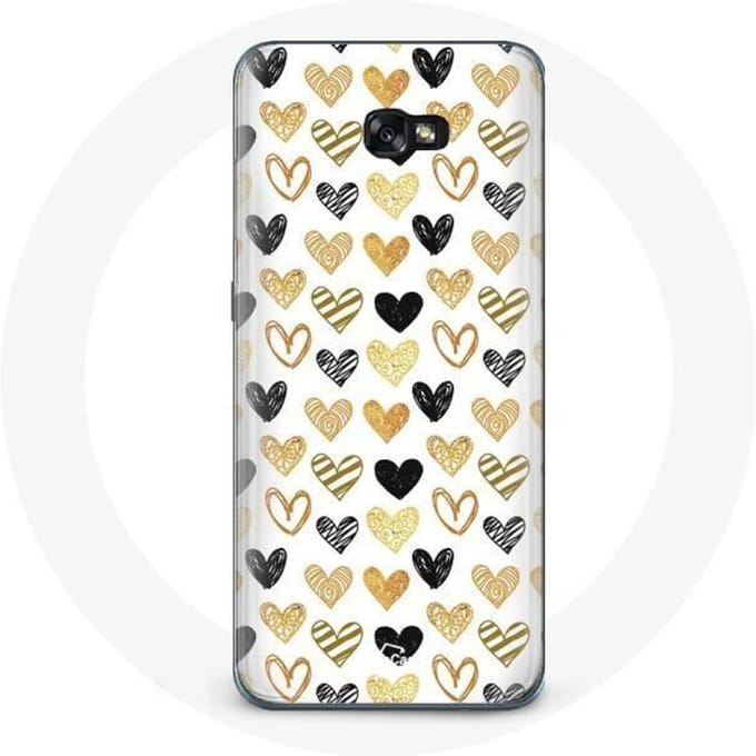 Case voor Samsung A5 2016 Abstracte textuur achtergrond zwarte harten