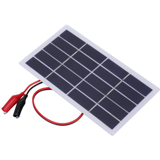 2W 5V Polykristallijn Silicium DIY Gebruik Zonnepaneel Lichtgewicht met Clip 173x99x2MM(2W 5V Klem ) white