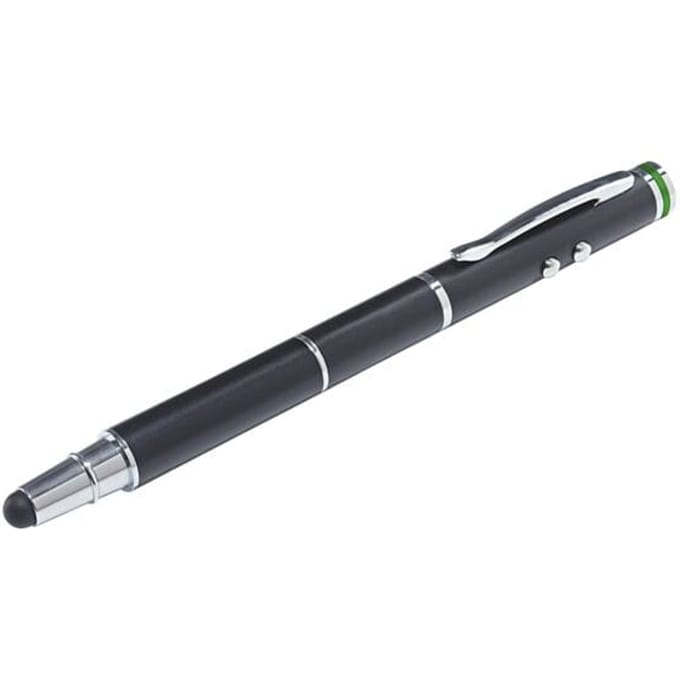 Leitz 4-in-1 stylus met pen - soft tip - laser pointer en led lamp - zwart