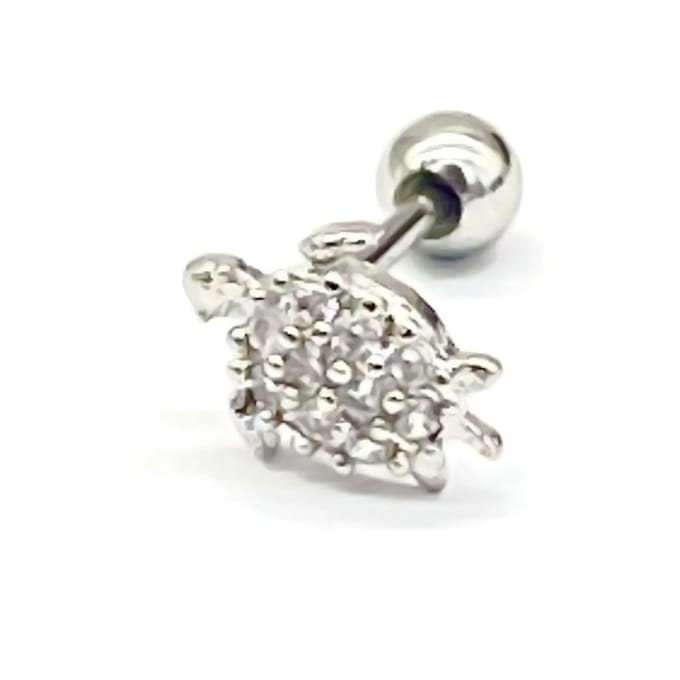 Oorpiercing Schildpad - RVS - 7 mm - Zilverkleurig