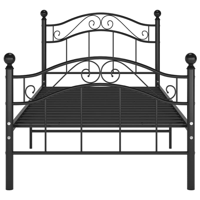vidaXL - Bedframe - metaal - zwart - 100x200 - cm