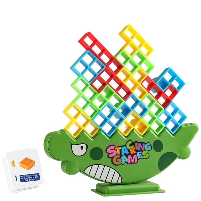 Dinosaurus Balans Blok Puzzel Speelgoed Educatieve Bouwset voor Kinderen Prehistorisch Dier Vormsorter yellow