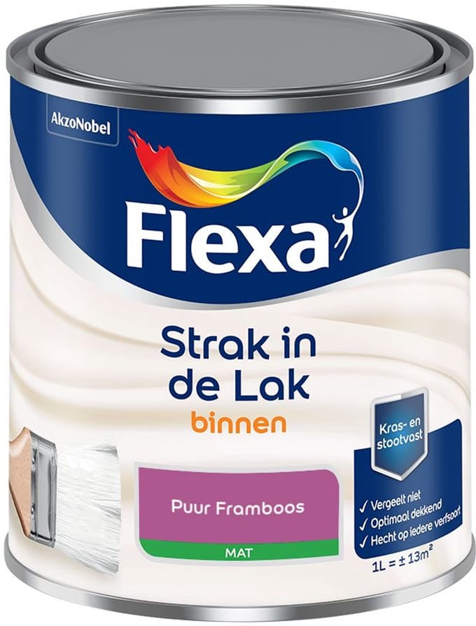 Flexa - Strak In De Lak Binnenlak Mat - Puur Framboos - Mengverf - 1 L