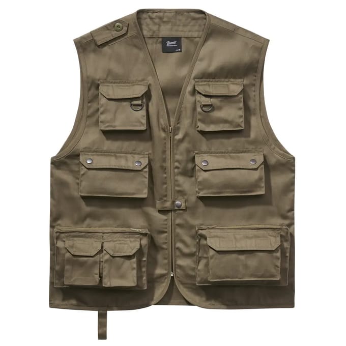 Brandit - Multiple pocket Jacht vest - S - Groen