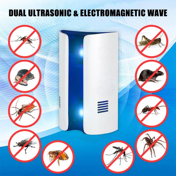 Répulsif antiparasitaire à ultrasons prise intérieure répulsif électronique anti-vermine insecte Bug US Plug white