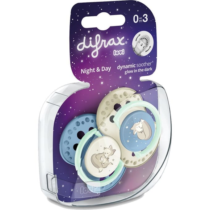 Difrax LOVI Fopspeen Dynamisch - Classy - 0 tot 6 Maanden - Lichtblauw & Beige - 2 Stuks