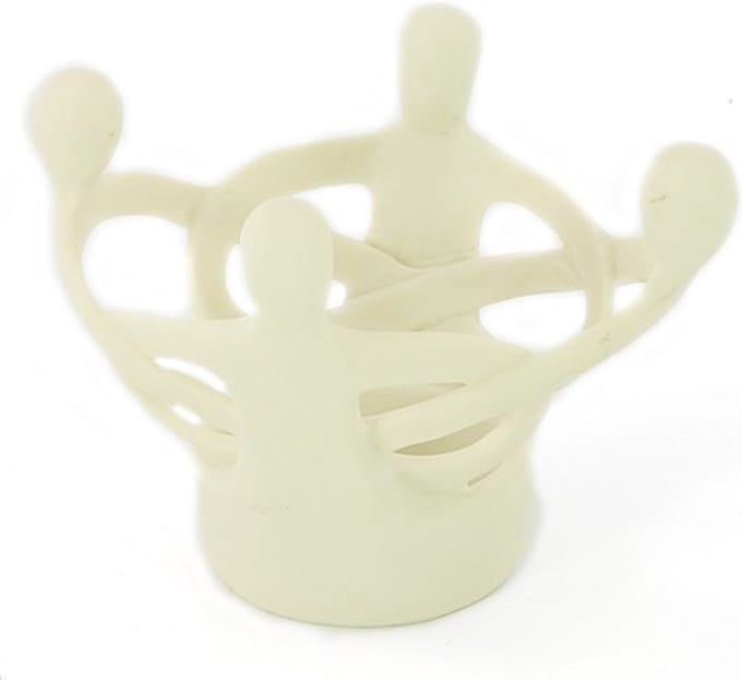 Beeld Polystone Vriendenkring 4 Personen Wit (15 cm)