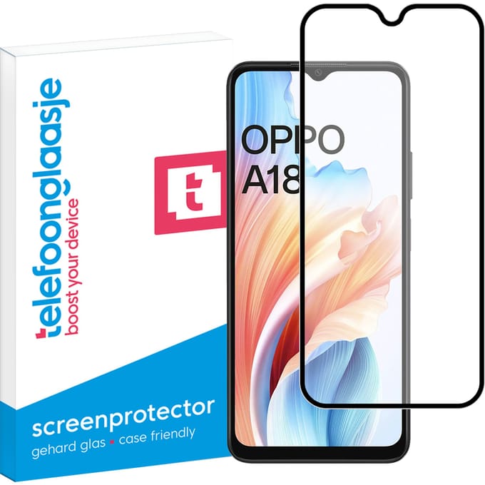 OPPO A18 screenprotector Edge to Edge