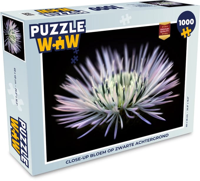 Puzzel Lila - Bloem - Zwart - Legpuzzel - Puzzel 1000 stukjes volwassenen