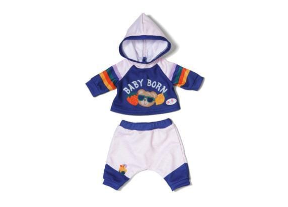 BABY born poppen joggingpak blauw 43cm - poppenkleding polyester.