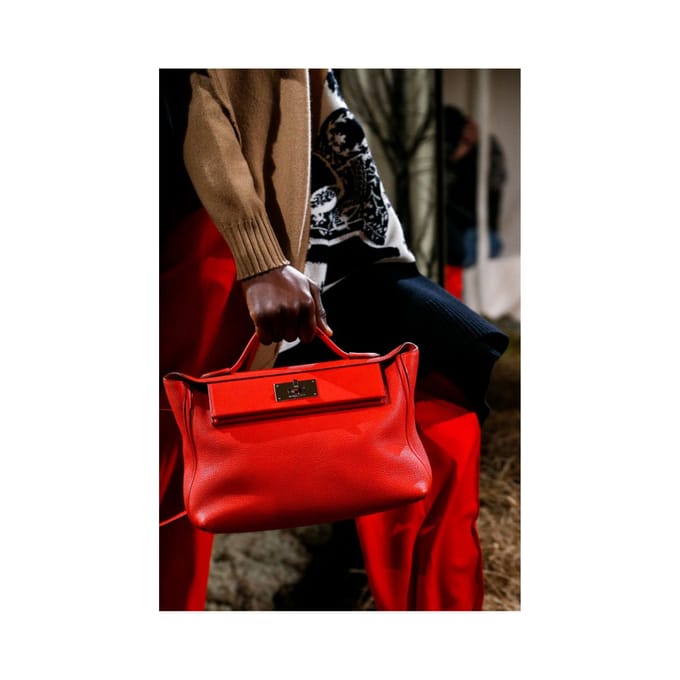 Hermès 24/24 Etain Togo Leer Tas - '10s