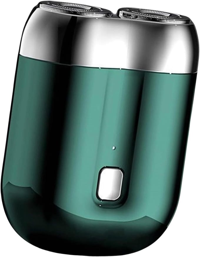 Elektrisch Scheerapparaat - Reisscheerapparaat Mini - Glad Scheren - Dubbele Kop - 7 x 5.4 cm - Zilver