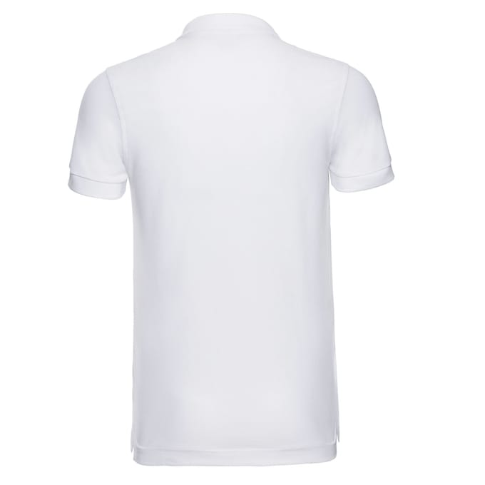 Russell Effen Heren Stretch Poloshirt (Wit)