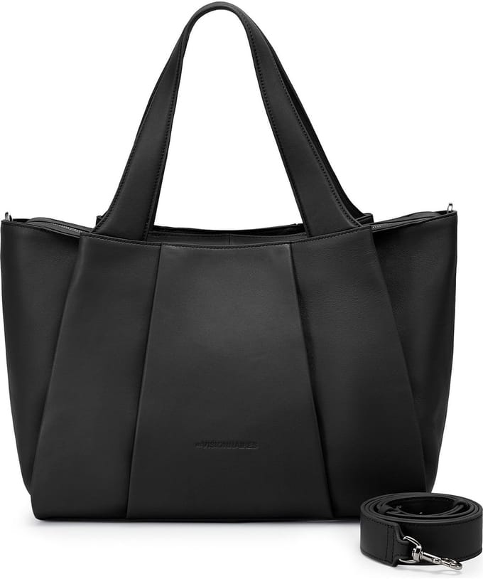 LES VISIONNAIRES Chenelle Essential Shopper Tas Leder 45 cm - 19 L - black