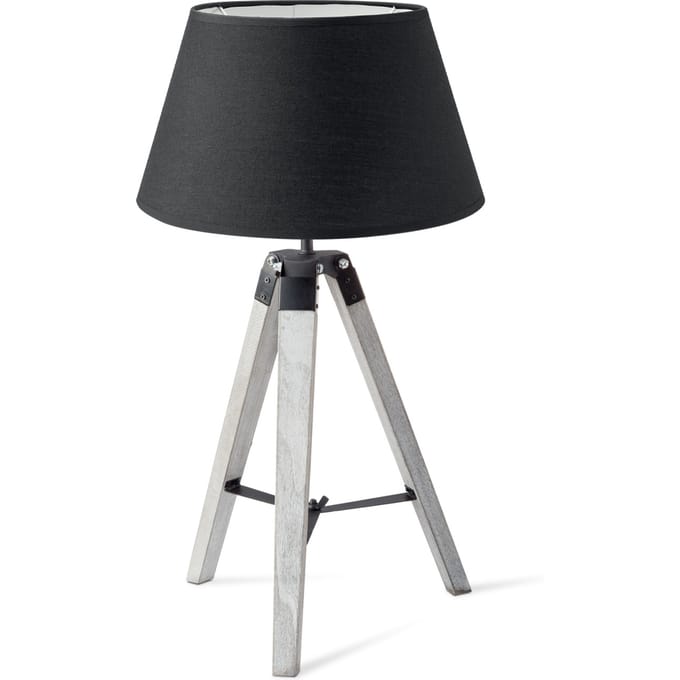 Home sweet home tafellamp Dia wit & lampenkap Largo - zwart