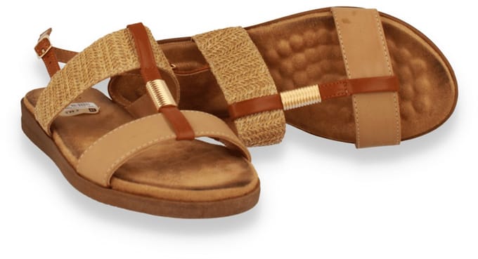 Double Heart Dames Sandaal | Beige | Maat: 37