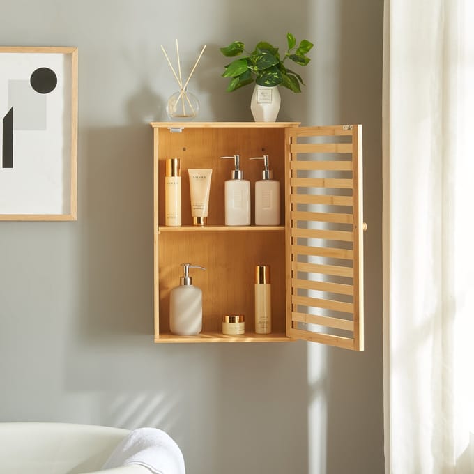 Badkamerkast Järfälla 54,5x37x16 cm bamboe naturel [en.casa]