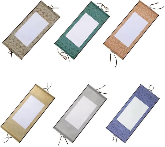 Set van 6 Blanke Hangrollen voor Kalligrafie en Schilderen