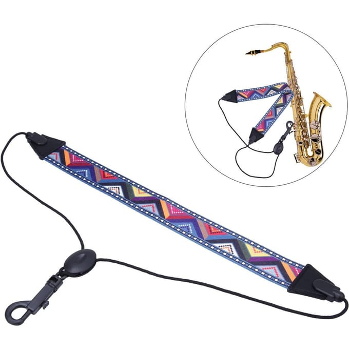 Saxofoon Riem Universeel Draagbaar Sax Nekriem Blaasinstrument Accessoire gray