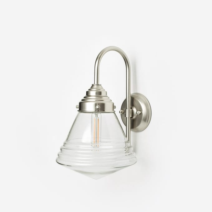 Wandlamp Luxe School Small Helder Meander Matnikkel - Art Deco Trade