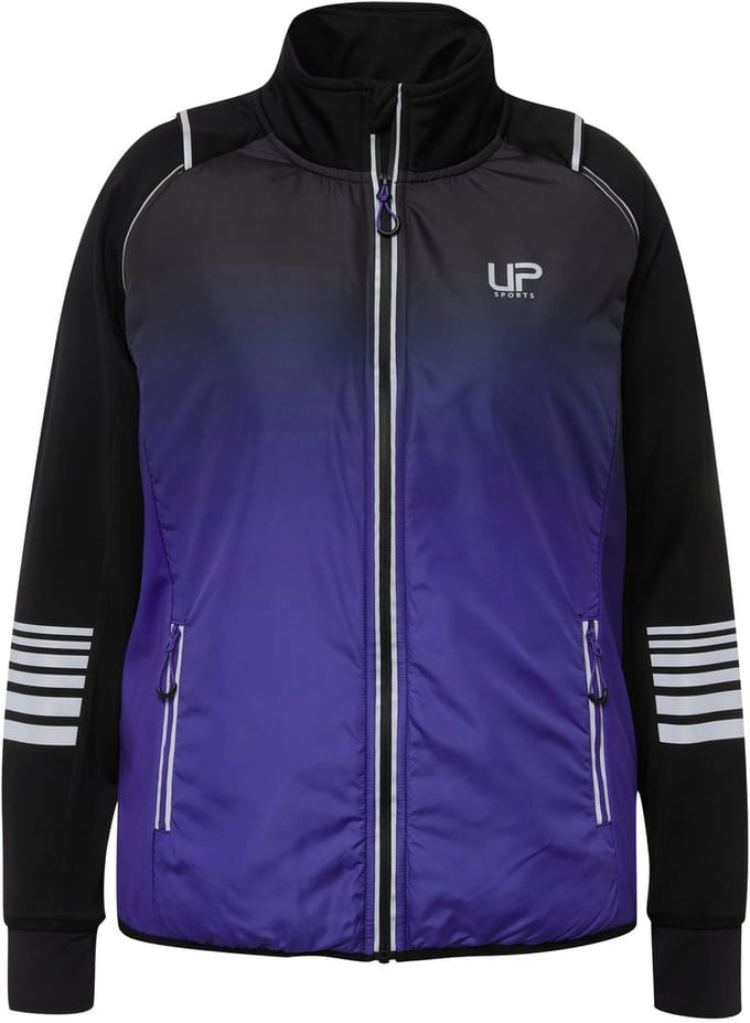 Ulla Popken - Dames - 2-in-1 functioneel jack afneembare mouwen bodywarmer - Purper - Maat 42+