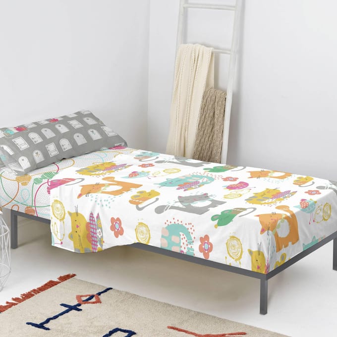 Kinderlakenset Cat & Mouse | Moshi Moshi