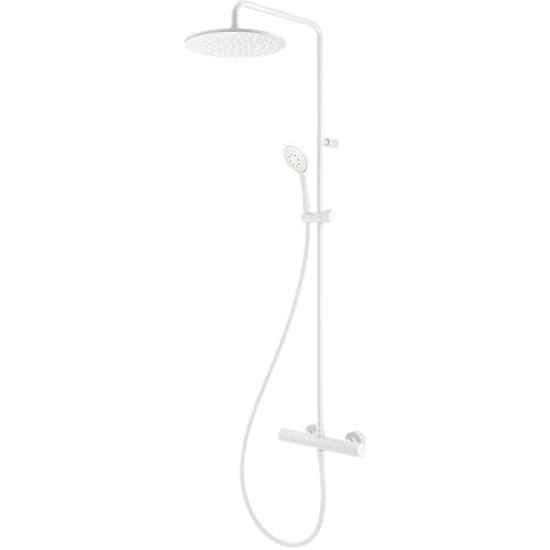 Herzbach DEEP WHITE shower column with exposed shower thermostat 23.988525.1.07