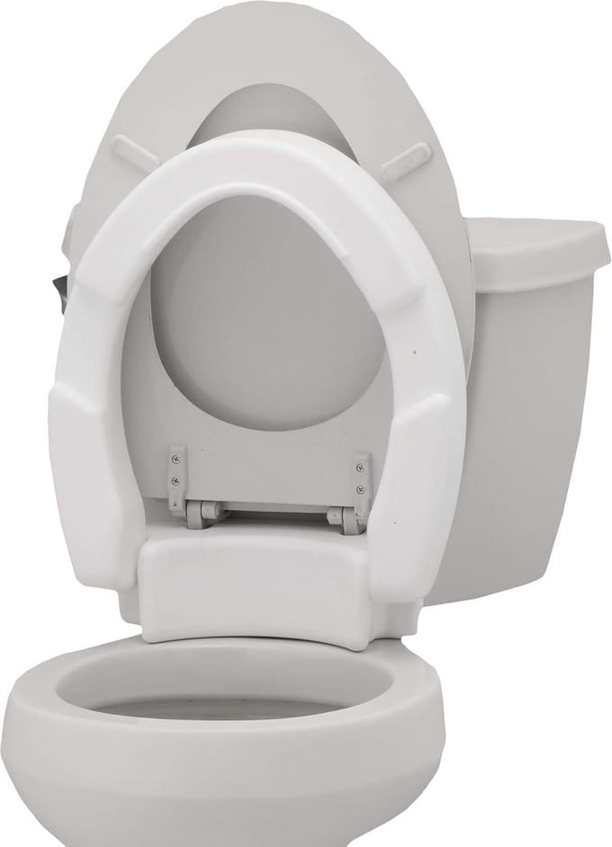 Toiletbril Lift Verhoger - Scharnierend Elongated - Wit