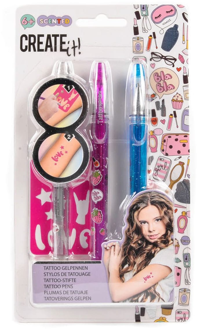 CREATE IT! Beauty Tattoo Fragrance Pens 3pcs + Template (Assorted)