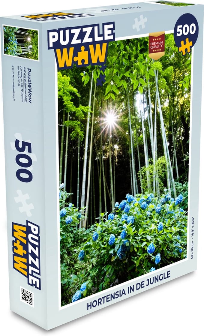Puzzel Hortensia in de jungle - Legpuzzel - Puzzel 500 stukjes