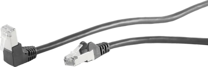 S/FTP CAT6 Gigabit netwerkkabel haaks/recht / zwart - 20 meter