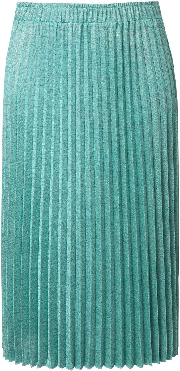MIAMODA - Dames - Geplooide rok straight fit glittereffect - Jade - Maat 54+