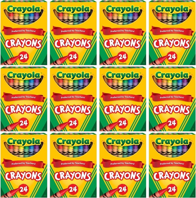 Bulk Pakket Kleurpotloden met 12 Dozen Van 24 Verschillende Kleuren Krijt
