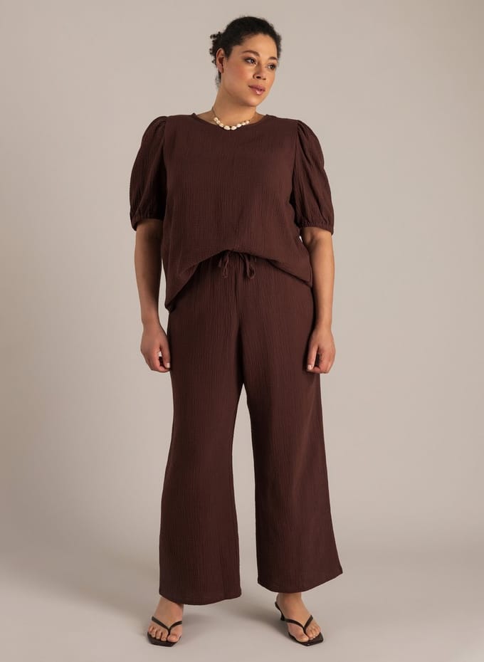 YEST CURVE Noreen Tops - Coffee Brown - maat X-0(44)