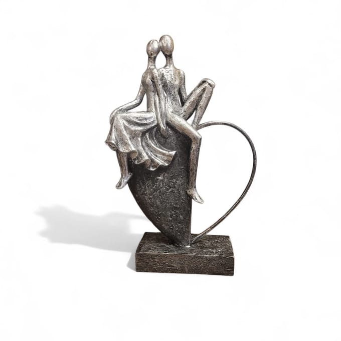 Sculptuur Just US - 5x23x29 cm - polyresin - antiek silver