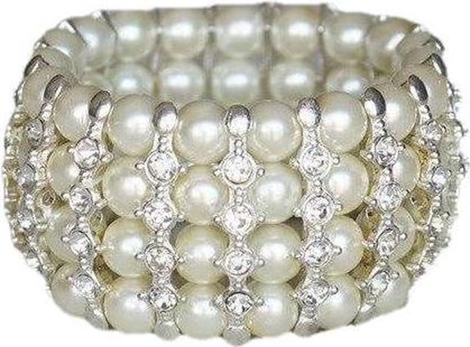 Parelarmband 4-laags met strass
