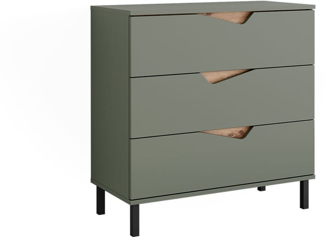 Vicco Marelle Dressoir – 80 x 81.2 cm met 3 laden Groen/Kunstzinnig