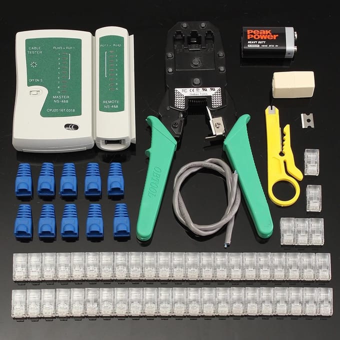 Ethernet LAN Kit câble pince à sertir de qualité Fine outil de sertissage dénudeur de fil testeur de câble RJ45 blue