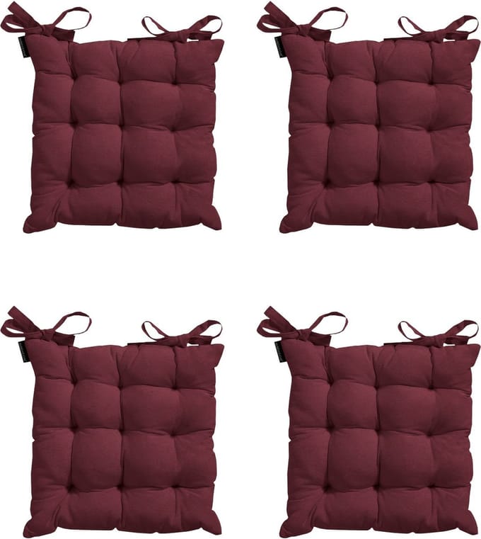 Madison - Zitkussen - Universeel - 4stuks - 46x46 cm - Bordeaux - Tuin