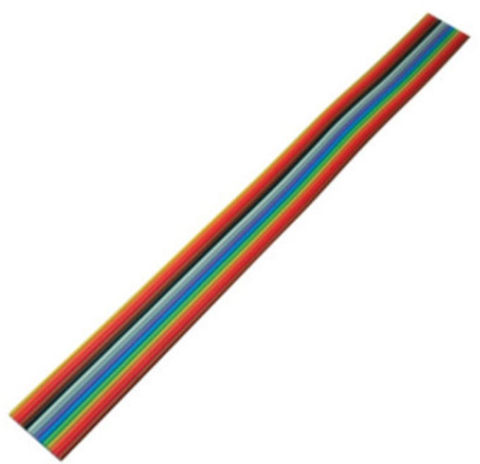 Flachkabel farbig Raster 1,27mm 14 pin 10m