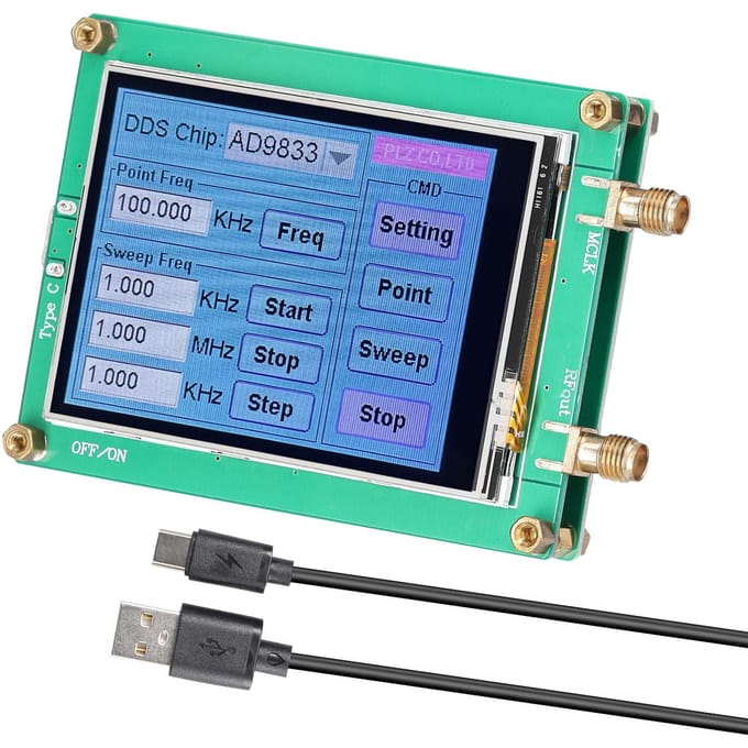 Aanraakscherm DDS-module Signaalgenerator 10Bit DAC Sinusgolf Blokgolf Driehoeksgolfsignaal veelkleurig