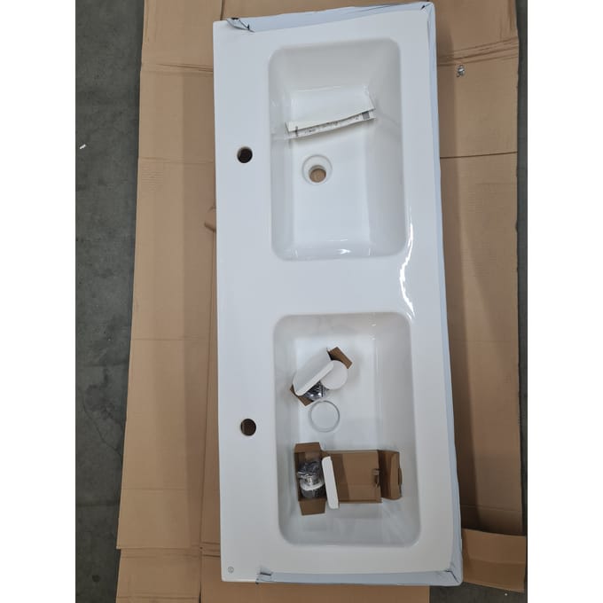 Burgbad Free Dubbele Wastafel Keramiek KBBJ123