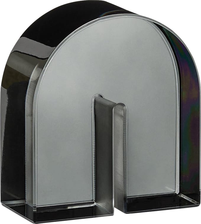 HÜBSCH INTERIOR - Boekensteun van rookglas - 10x5xh11cm