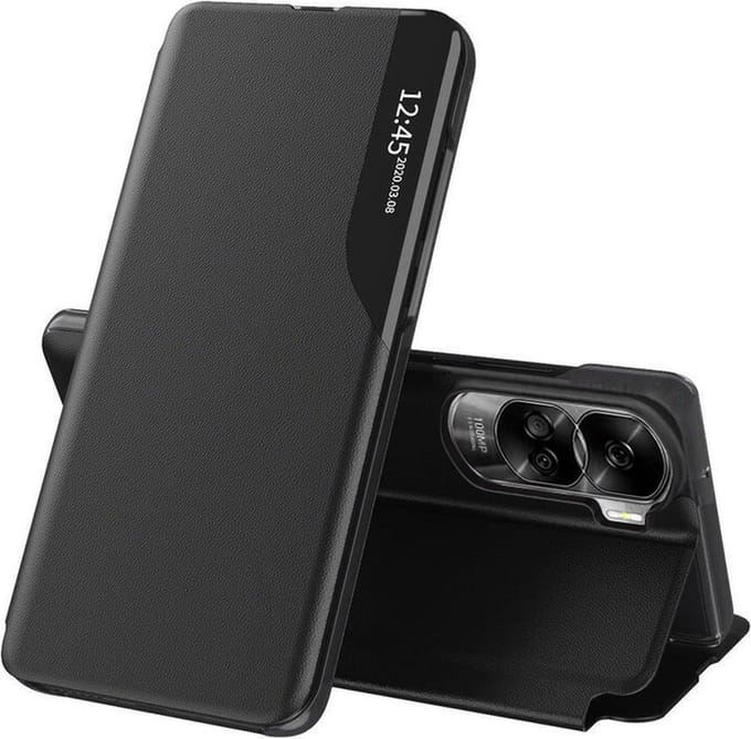 Hoesje geschikt voor HONOR 90 Lite - Techsuit eFold Book Case - Zwart